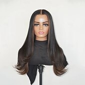 economico Parrucche lace front capelli veri-Capelli umani Remy 5x5 Chiusura 13x4 Fronte in Pizzo Parrucca Riga centrale Capelli brasiliani Liscio Ondulato Multicolore Parrucca 150% 180% Densità dei capelli con Capelli di Bambino Capelli