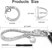 halpa Riipukset ja koristeet-1 kpl strassikiviä ylellinen auton avaimenperä kadonnut naisten hopeinen solki auton avaimenperä ketjupidike puhelin avaimenperä bling-tarvikkeet