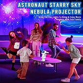 abordables Lumières de Noël-Projecteur d&#039;étoiles astronaute LED galaxie étoile veilleuse planétarium projecteur avec minuterie et télécommande chambre plafond projecteur lumière enfants cadeau