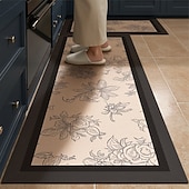 economico Tappeti corridoio-Tappeti da cucina di lusso in terra di diatomee color crema, ampia area, copertura totale, assorbente, resistente all'olio, asciugatura rapida, antiscivolo, tappeto da cucina, decorazione per la casa