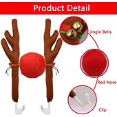 Недорогие Украшения для улицы-рождественская машина оленьи рога &amp;рождественские украшения для носа, лучше всего подходящие для окон и крыш &amp;Комплект для установки решетки радиатора Rudolph Reinhardt - праздничные аксессуары для