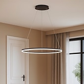 お買い得  リング＆ラウンドデザイン-LED　ペンダント　ライト　40/60/80cm　1ライト　リングサークル　デザイン　調光可能　アルミニウム　塗装仕上げ　豪華　モダン　スタイル　ダイニングルーム　ベッドルーム　ペンダント　ランプ　110-240v　リモコン　調光可能