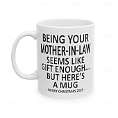 cheap Mugs &amp; Cups-Christmas 2025 Gift Mug Being Your Mother-In-Law 11oz Funny Mug Holiday Coffee Cup for Mom-in-Law Hilarious Xmas Present Family Office Birthday Seasonal Drinkware