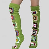 voordelige Sokken-Dames Knie Hoge Sokken Kousen Buiten Feestdagen Bloem Polyesteri Basic Casual Elastisch Warm 1 paar