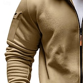 economico Felpa Tattica-Per uomo Felpa con cappuccio Felpa con cappuccio a zip intera Felpa con cappuccio in pile Felpa con cappuccio tattica Nero Bianco Verde militare Rosso Borgogna Colletto Mao Semplice Cerniera Sport