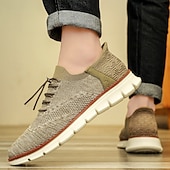 economico Sneakers Casual-scarpe da ginnastica Oxford traspiranti da uomo in maglia – scarpe casual leggere con finiture in pelle di vacchetta per camminare, indossare ogni giorno e viaggiare