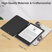 رخيصةأون أغطية Kindle-غطاء حماية تابلت لجهاز أمازون كيندل بيبر وايت (الجيل الثاني عشر) 2024، كيندل بيبر وايت (الجيل الحادي عشر) 2022، بمقبض 6 فتحات، مع خاصية الإيقاظ/النوم التلقائي الذكي، واقٍ كامل للجسم، مصنوع من مادة TPU