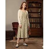 abordables Sandalias planas de mujer-Zapatos planos vintage con cordones para mujer: bailarinas casuales de gamuza hueca retro para uso diario