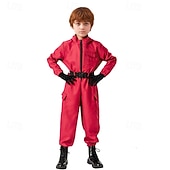 abordables Disfraces de Niños-Guardia Roja Disfraz Mono Horror Disfraz de miedo for Hombre Chico Niños Adulto Víspera de Todos los Santos Carnaval Rendimiento Fiesta