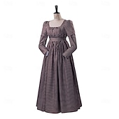 cheap Dresses-1791's Lady Regency Dress Jane Austen Vintage Dress High Waistline Tea Gown Retro Vintage Medieval Renaissance Women's Halloween Carnival Masquerade