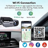 abordables DVR pour voiture-2160P Enregistrement automatique au démarrage DVR de voiture 170 Degrés Grand angle CMOS 4 pouce / Pas d&#039;écran (sortie par APP) Dash Cam avec Vision Nocturne / Enregistrement en boucle / USB-Disk Non
