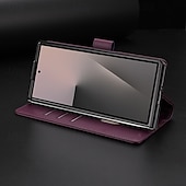 Недорогие Чехлы для Samsung-телефон Кейс для Назначение SSamsung Galaxy Z-образный сгиб 7 Кейс на заднюю панель Откидная подножка Разъем для карты Защита от удара Ретро ТПУ Кожа PU