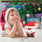 Χαμηλού Κόστους Συλλεκτικές Φιγούρες-τουβλάκια δομικών κατασκευών με σχέδιο Άγιου Βασίλη, συσκευασία 12 χριστουγεννιάτικων τουβλάκια στολίδια παιχνίδια, μίνι φιγούρες κατασκευών, χριστουγεννιάτικες κάλτσες, δώρα μπομπονιέρες για πάρτι,