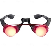 ieftine Cadouri-Ochelari cu ochi roșii strălucitori Accesorii de costum pentru Halloween cu Moartea înfricoșătoare Ochelari iluminate Cadou pentru petrecerea Rave Cadou de Crăciun