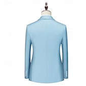 abordables Blazers Classiques pour Hommes-Homme Blazer Affaires Cocktail Fête de mariage Mode Occasionnel Printemps Automne Polyester Uni Avec Poches Boutons Confortable Double Boutonnage veste Noir Blanche Jaune Rose Claire