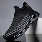 economico Scarpe da Corsa per Uomini-scarpe da ginnastica Flyknit verde neon da uomo: scarpe da corsa leggere in mesh traspirante per atleti, allenamento fitness e abbigliamento sportivo quotidiano