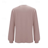  Per donna Maglietta Paillettes Patchwork Tinta unica Moda Elegante Classico Manica Lunga Girocollo Top Regolari Quotidiano Weekend Rosa Primavera Autunno