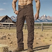 levne Cargo kalhoty-Pánské Kargo kalhoty Kalhoty Dağcı Pantolonu Knoflíky Multi kapsa Bez vzoru Nositelný Venkovní Denní Outdoor a turistika Módní Klasické Šedozelená Armáda žlutá