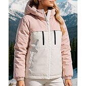 preiswerte Pufferjacken-Damen Wanderjacke Daunenjacke Thermojacke Außen Thermik Warm Wanderoutfits Wanderbekleidung Winter Herbst Oberteil Angeln Camping / Wandern / Höhlenforschung Laufen Patchwork Schwarz Weiß Rosa