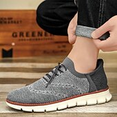 economico Sneakers Casual-scarpe da ginnastica Oxford traspiranti da uomo in maglia – scarpe casual leggere con finiture in pelle di vacchetta per camminare, indossare ogni giorno e viaggiare