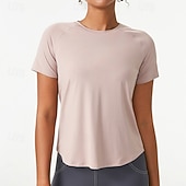 levne Běžecké tričko a tílka-Dámské Jednobarevné Gymnastická košile Koşu Tişörtü Léto Jaro Podzim Síťka Krátký rukáv Oblečení na atletiku Rychleschnoucí Yumuşak Ter Emen Tělocvična Běh Cvičení Černá Světlá růžová Modrá sportovn