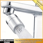 abordables Ustensiles et gadgets de cuisine-Aérateur de robinet anti-éclaboussures à 360° pour cuisine et salle de bain – rallonge de débit d&#039;eau rotative avec deux modes de jet, moussant, installation facile