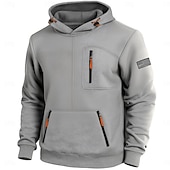 abordables Sudadera Táctica-Hombre Sudadera Sudadera Con Capucha Sudadera táctica con capucha Negro Verde Ejército Azul Marino Gris Claro Con Capucha Plano Bandera estadounidense de los Estados Unidos Cremallera Deporte Casual
