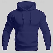 levne pánské základní mikiny s kapucí-Pánské Kapuce Černá Bílá Žlutá Světlá růžová Fialová Kapuce Bez vzoru Kapsy Sporty a outdoor Denní Dovolená Polyester Šik ven Základní Na běžné nošení Jaro Podzim Oblečení Mikiny s kapucí Mikiny