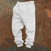 abordables Fret-Homme Joggings Pantalon Jogger Pantalons Jacquard Cordon de serrage Avec Poches Uni Confort Sport en Plein Air Quotidien Mode Occasionnel Noir Blanche Micro-Élastique