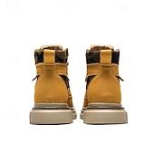 olcso Harci bakancs-Fekete műbőr férfi fűzős csizma vastag talppal és katonai stílussal – tökéletes Harley-Davidson motorosoknak, punk rockereknek, hétköznapi viseletnek és trendi utcai divatnak.