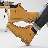 preiswerte Arbeitsschuhe-Outdoor-Arbeitsstiefel für Herren – robuste Schnürstiefeletten mit dicker Sohle zum Wandern, Bauen, für die Arbeit auf dem Bauernhof und für die tägliche Freizeit
