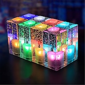 economico Luci decorative-Lampada da tavolo a bolle di cristallo acrilico a led, creativa, personalizzata, per ristorante, atmosfera KTV, lampada da comodino, piccola luce notturna, lampada da tavolo decorativa, ricarica USB,