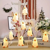 abordables Guirlandes lumineuses de fête-Guirlande Lumineuse Pinguin Féérique 1.5m 10LEDs Alimentée par Pile Chambre d'Enfants Affichage à Domicile Fenêtre Fête d'Anniversaire Décoration Hivernale