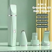 billige boretilbehør-Profesjonelt 4-i-1 oppladbart hundeklippesett, støysvak trådløs kjæledyrklipper for ansikt, poter, ører, tånegler, katt &amp;trimmer for smådyr