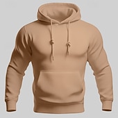 levne pánské základní mikiny s kapucí-Pánské Kapuce Černá Bílá Žlutá Světlá růžová Fialová Kapuce Bez vzoru Kapsy Sporty a outdoor Denní Dovolená Polyester Šik ven Základní Na běžné nošení Jaro Podzim Oblečení Mikiny s kapucí Mikiny