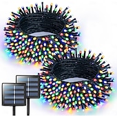 voordelige Halloween-verlichting-1 stuk zonne-lichtsnoer Halloween buitendecoratie IP65 waterdicht zonne-sprookjesachtige twinkelende lichtjes 8 verlichtingsmodi geschikt voor Halloween, Kerstmis, feest, boom, bruiloft, tuin, balkon,