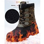 お買い得  冬と雪のブーツ-ファーライニング付きメンズ冬用スノーブーツ、防水断熱暖かいレースアップアウトドアシューズ、寒い天候用