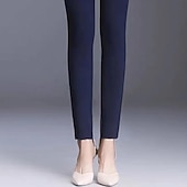 baratos Calças e calções para ioga-Mulheres Leggings casuais Calças de Lounge Com bolsos Cintura Alta Academia Exterior Corrida Calças Côr Sólida Azul Escuro Esportes Roupas Esportivas