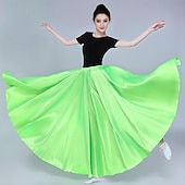 abordables Jupes Latines-Danse latine Jupes Elastique Femme Utilisation Taille moyenne Satin Mat