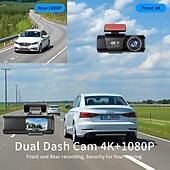 abordables DVR de coche-DVR para coche con grabación automática en Full HD de 2160p y cámara de salpicadero IPS de 1,47 pulgadas con CMOS de gran angular de 170 grados, wifi, visión nocturna y sensor G.