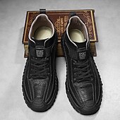 baratos Botas de cano curto-Botas masculinas de couro sintético genuíno marrom para caminhadas ao ar livre com sola antiderrapante – calçado casual para viagem e aventura