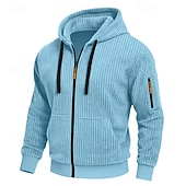 economico Felpa Tattica-Per uomo Felpa con cappuccio Felpa con cappuccio a zip intera Velluto a coste Felpa con cappuccio tattica Nero Bianco Verde militare Rosso Borgogna Con Cappuccio Semplice Testurizzato Sport &amp; Outdoor