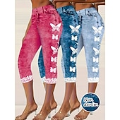  Per donna Pantaloni capri Leggings Vacanza Vintage Moda Lunghezza al polpaccio Misura del girovita medio Floreale Grafico Stampa 3D Stampa Morbido Traspirante Micro-elastico Casuale Quotidiano Vacanza