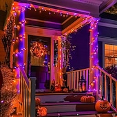 voordelige Halloween-verlichting-1 stuk zonne-lichtsnoer Halloween buitendecoratie IP65 waterdicht zonne-sprookjesachtige twinkelende lichtjes 8 verlichtingsmodi geschikt voor Halloween, Kerstmis, feest, boom, bruiloft, tuin, balkon,