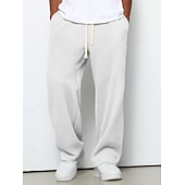  Męskie Spodnie dresowe z prostymi nogawkami Spodnie waflowe Ściągana na sznurek Siateczka Oddychający Pełna długość Codzienny Prosta Ciemnobrązowy Czarny Średnio elastyczny