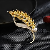 cheap Pins and Brooches-Brooches Classic Retro Floral Elegant Fashion Personalized Simple Brooch Jewelry White Yellow For Wedding Party Gift Engagement Prom Festival