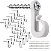 abordables Crochets et fixations-Ensemble de 20 crochets de sécurité en plastique pour lumière - solution de suspension polyvalente pour une utilisation intérieure et extérieure, comprend 20 crochets, 20 vis, 20 tubes, crochets