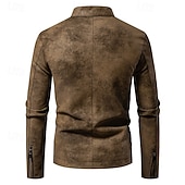economico Giacca in ecopelle-Per uomo Giacca in Ecopelle Giacca da Biker Giacca da Moto Vacanza Quotidiano Antivento Caldo Tasca Autunno Inverno Semplice Moda Classico Collo alla coreana Regolare Nero Marrone Verde Giacca