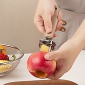 billige Frukt- og grønnsaksutstyr-2-i-1-verktøy for fjerning av paprikafrø i rustfritt stål, justerbart kjerneverktøy for eple, paprika, pære, røde dadler, raskt og enkelt frukt- og grønnsakssåverktøy for kjøkkenutstyr
