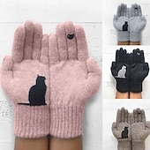 お買い得  手袋-女性用 1ペア 指先 / ウインター ストリートファッション / 屋外 手袋 - カラーブロック フルフィンガー